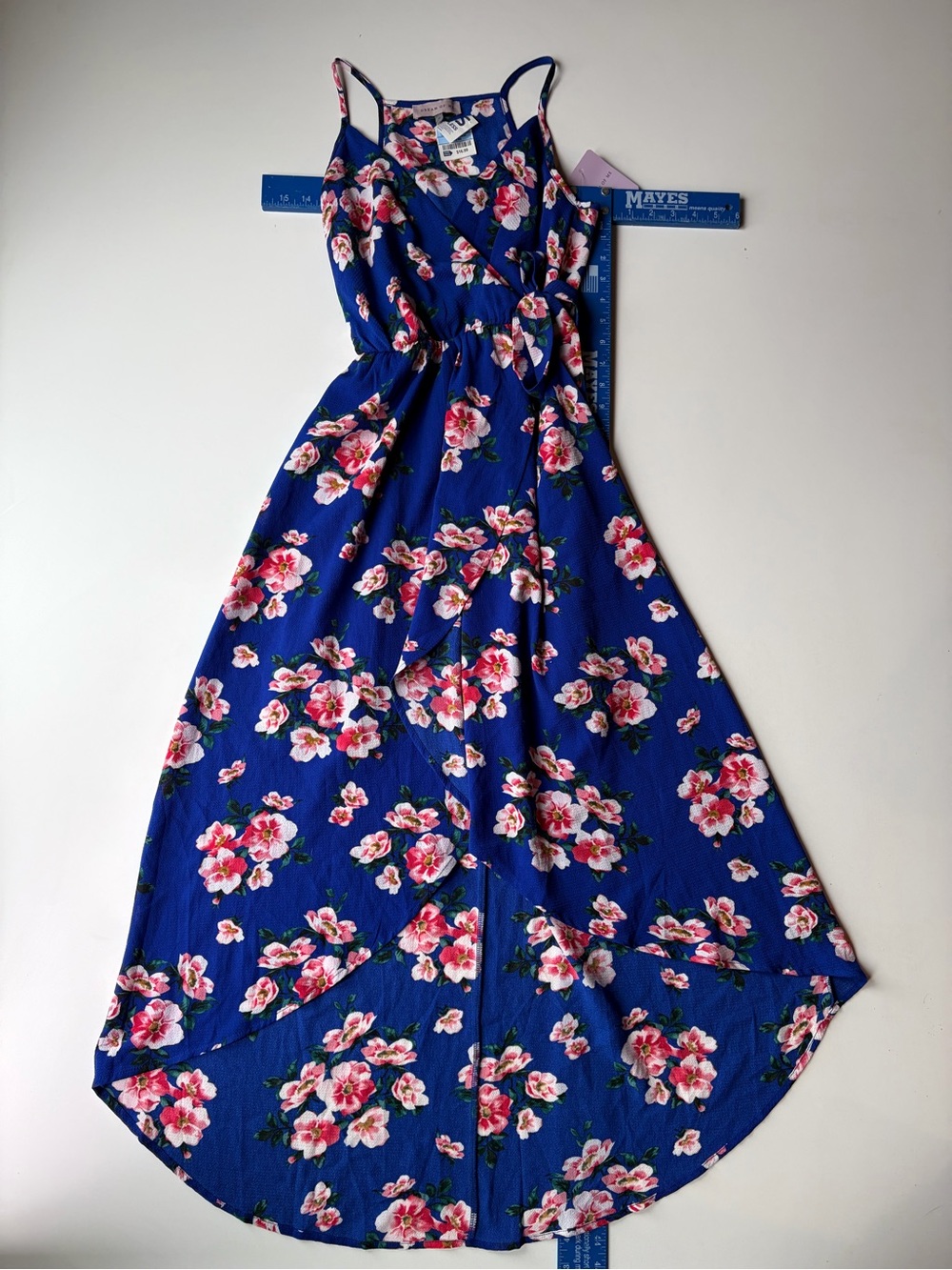 Floral Wrap Maxi Dress in Royal Blue
